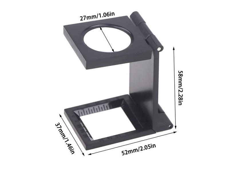 8X 22mm Microscope Folding Magnifier Stand Loupe With Scale For Textile Optical Carousel 1