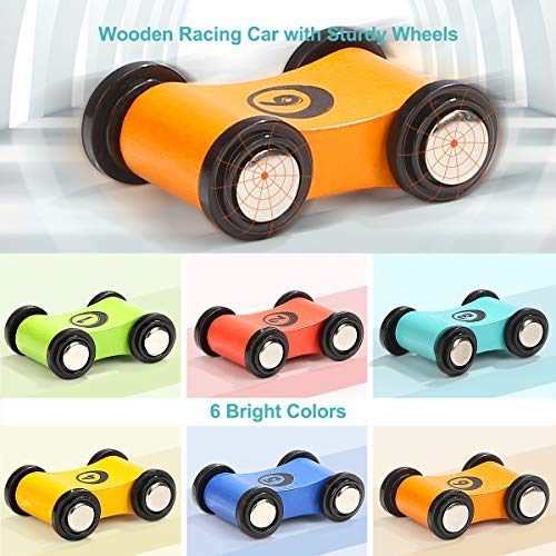 TOP BRIgHT Toddler car Track Toys for Boy 2 Year Old gifts with car Ramps 6 Wood Carousel 3