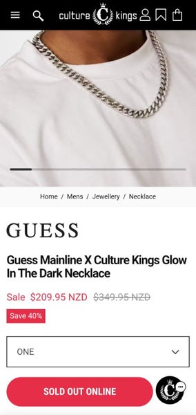 Guess Mainline X Culture Kings Glow In The Dark Necklace / Curb Chain Carousel 1