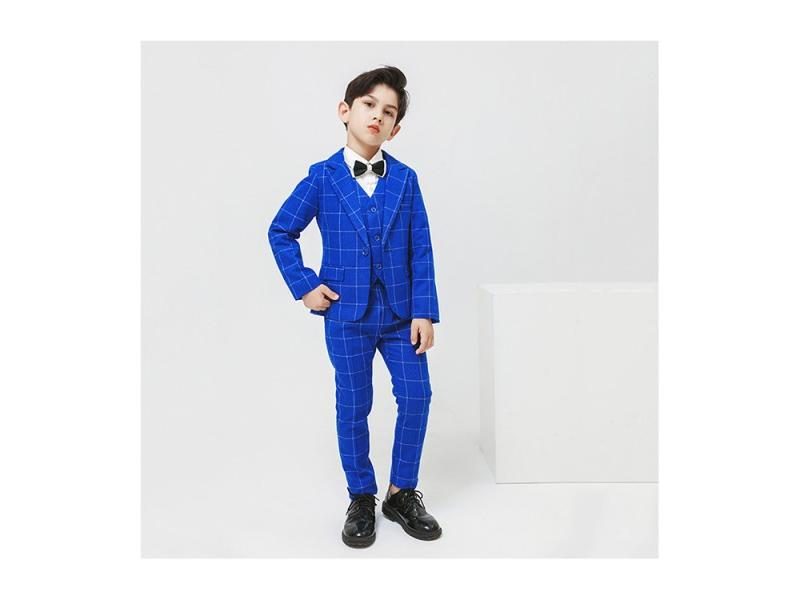 Flower Boys Jackets Vest Pants 3pcs Suits Kids Blazer Formal Wedding Dress Carousel 2