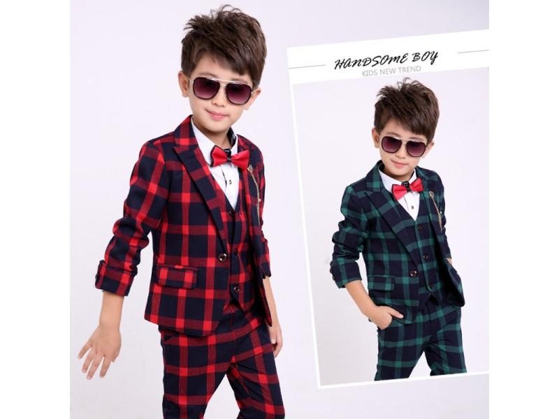 Boys' Formal School Suits 3pcs Tuxedo For Weddings Proms Carousel 1