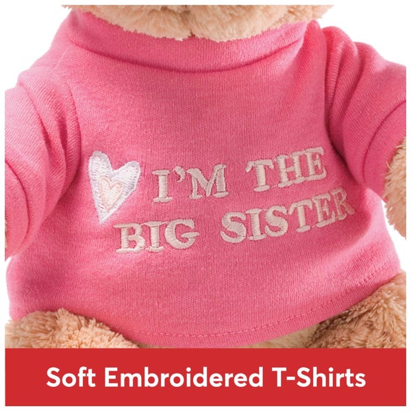 GUND ?? The Big Sister?essage Bear with Pink T-Shirt, Teddy Bear Stuffed Ani Carousel 2