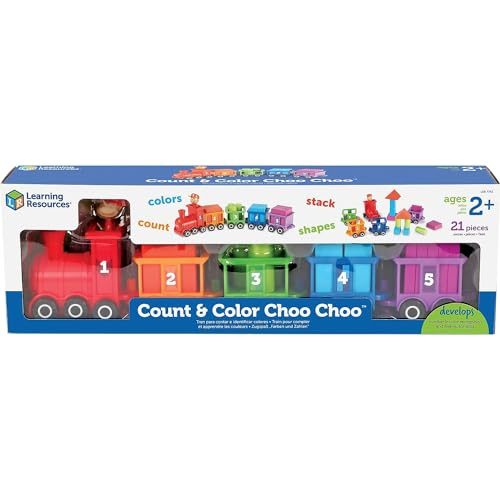 Learning Resources Count & Color Choo Choo, Interactive Train Learning Toy, 21 P Carousel 1