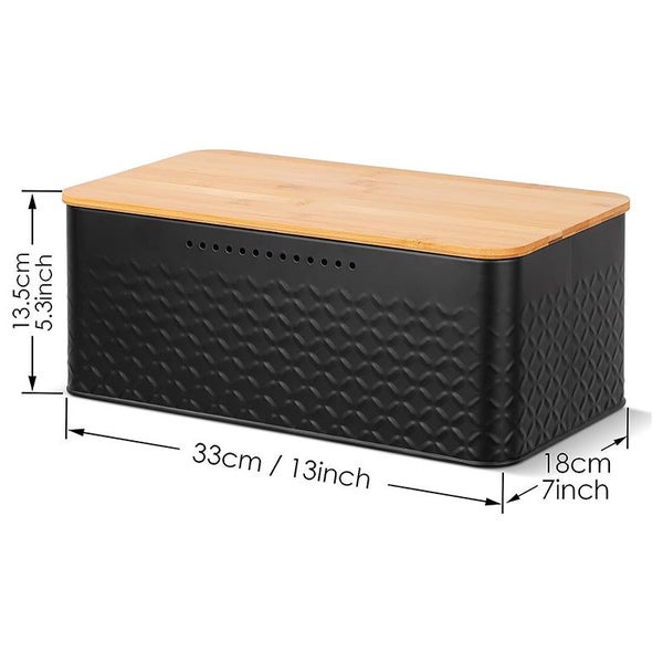 Carla Home Bread Bin With Bamboo Lid Used As Chopping Board For Kitchen Countert Carousel 2