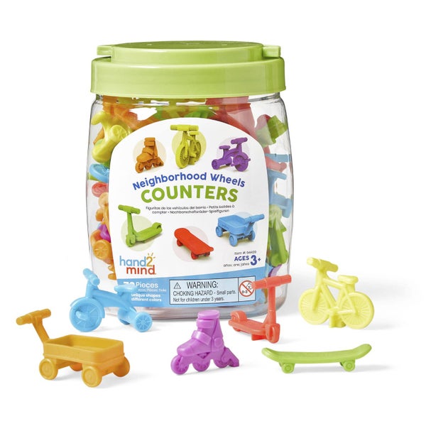hand2mind Neighborhood Wheels Counters, Counters for Kids Math, Counting Toys, C Carousel 1
