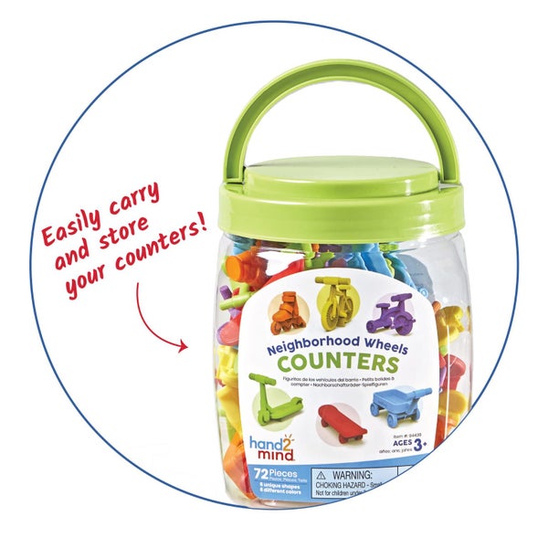 hand2mind Neighborhood Wheels Counters, Counters for Kids Math, Counting Toys, C Carousel 2