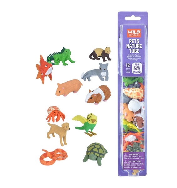 WILD REPUBLIC Pets Figurines Tube, Turtle, Guinea Pig, Snake, Hamster, Hermit Cr Carousel 2