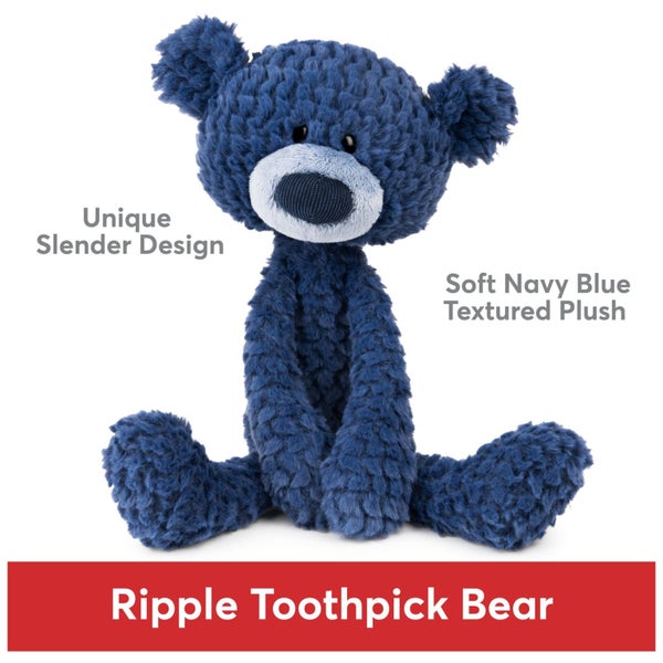 GUND Toothpick Ripple, Teddy Bear Stuffed Animal for Ages 1 and Up, Navy Blue, 1 Carousel 2
