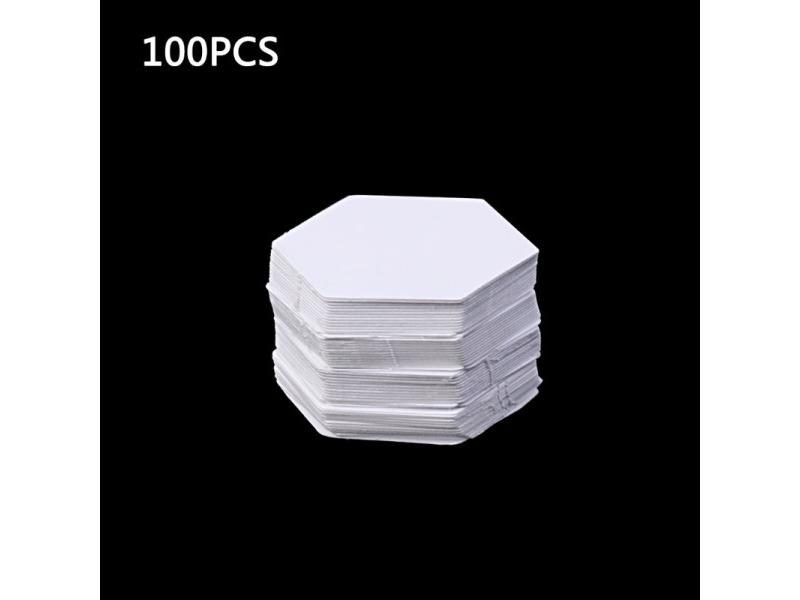 100Pcs Hexagon Templates White Patchwork Paper Mold Set Accessory Carousel 1