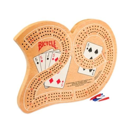 Bicycle Large 29 Wood Cribbage Board , Brown Carousel 1