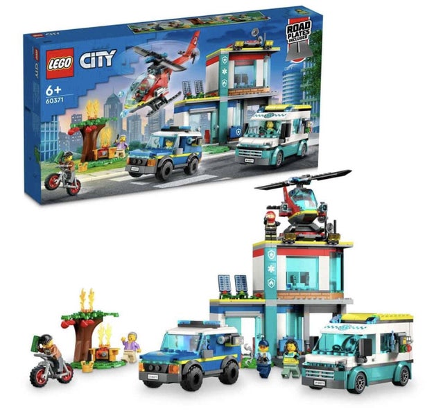 LEGO 60371 City Emergency Vehicle Headquarters Building Set with Toy Helicopter, Carousel 1