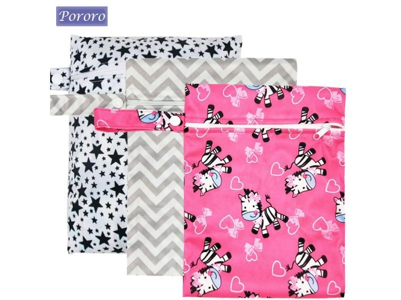 Waterproof Reusable Wet Bag 25x20cm Small Diaper Bag Travel Wet Dry Bag Carousel 2