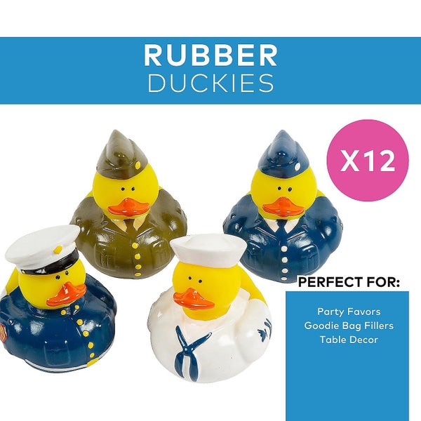 Fun Express Uniform Armed Forces Military Rubber Duckies (Set of 12 Ducks) Carousel 2