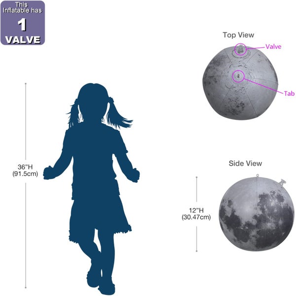 Jet Creations Space Theme Inflatable Moon Ball, 12?fter Inflated Earth? Natur Carousel 2