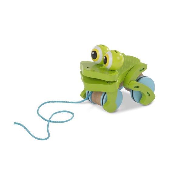 Melissa & Doug First Play Frolicking Frog Wooden Pull Toy - Developmental Duck P Carousel 1