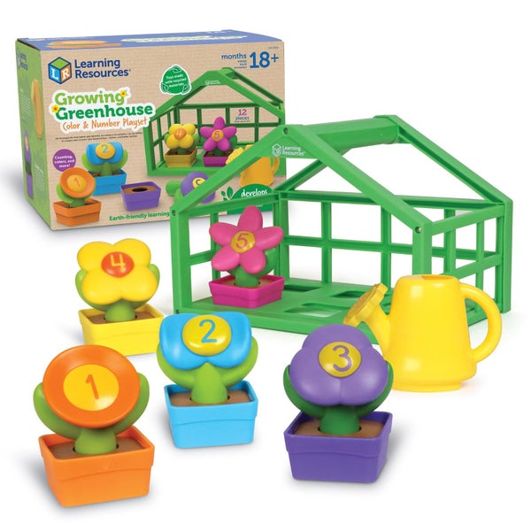 Learning Resources Growing Greenhouse Color & Number Playset, Preschool Learning Carousel 1