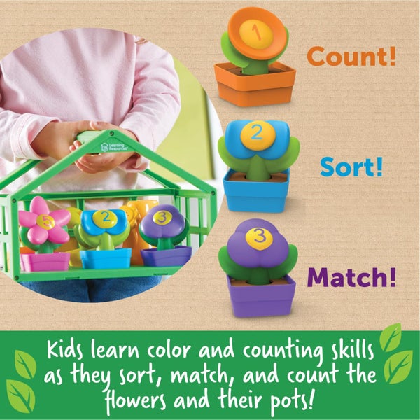 Learning Resources Growing Greenhouse Color & Number Playset, Preschool Learning Carousel 2