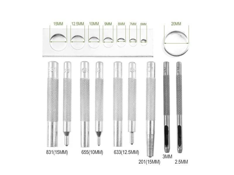11pcs/set Die Punch Hole Tool Kit For Leather Craft Carousel 1