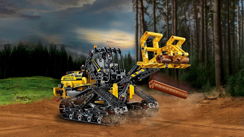 Technic Tracked Loader Excavator Construction Toy Vehicle, 2 in 1 Model, Tracked Carousel 2