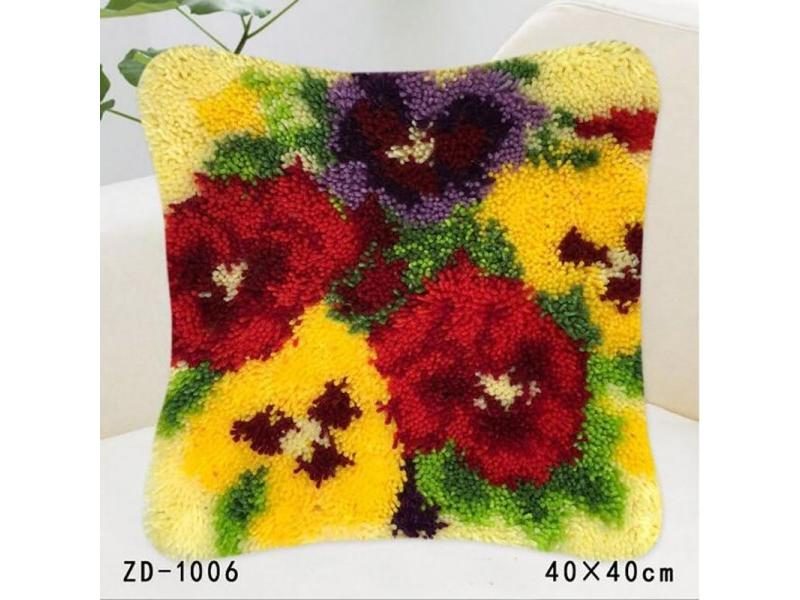 Latch Hook Rug Kits Pillowcase Goblen Kit Canvas Kussen Knooppakket La Casa De Carousel 1