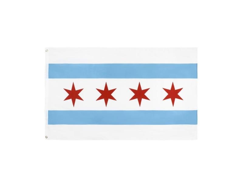 3x5' Feet Chicago City Flag 100% Polyester Solid Material Decorations For Carousel 2