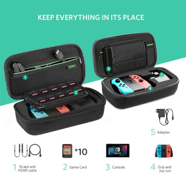 UGREEN Nintendo Switch Storage EVA Travel Carry Case Bag - Medium - Fits for Carousel 2
