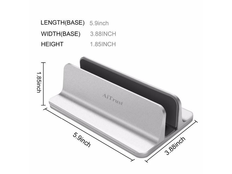 Aluminum Vertical Laptop Stand With Adjustable Thickness For MacBook Pro/Air Carousel 1