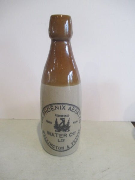 STONEWARE OLD BOTTLE .WELLINGTON + PETONE Carousel 1