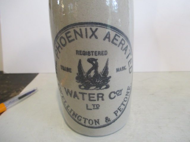 STONEWARE OLD BOTTLE .WELLINGTON + PETONE Carousel 5