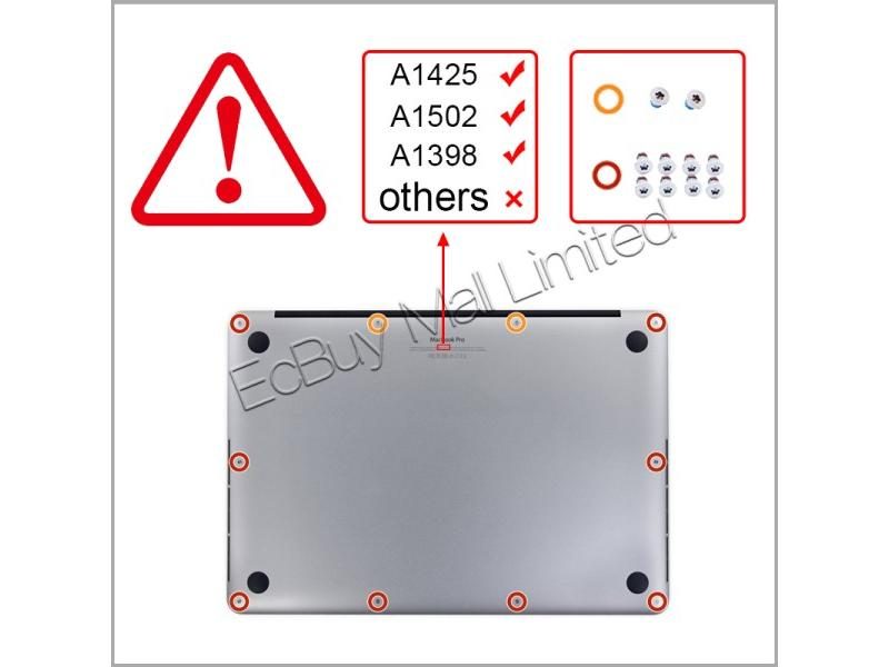 4Pcs Bottom Case Cover Rubber Feet SCREWS Set TOOL For Macbook Pro Retina 13" Carousel 1