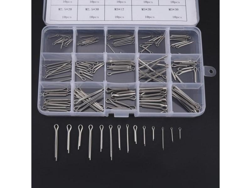 150Pcs/set Split Cotter Pins W/ Box Stainless Steel Split-Cotter Fastening Pin Carousel 2