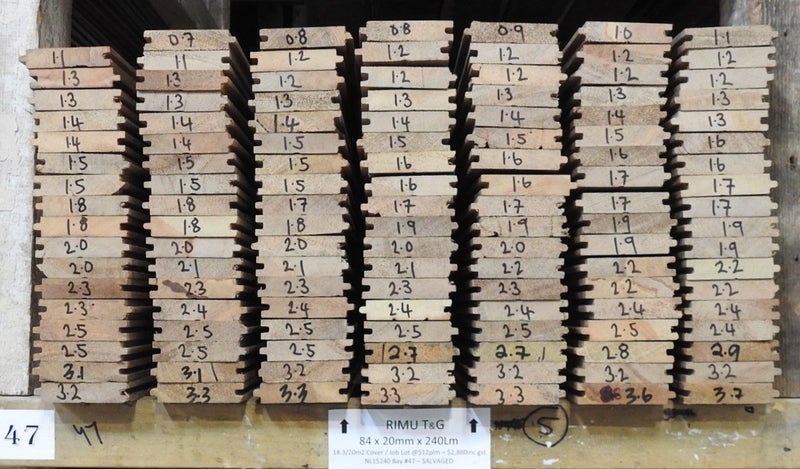 Rimu Tongue & Groove Flooring - 240Lm = 18m2 Job Lot W84 x T20 NL15240 Carousel 1