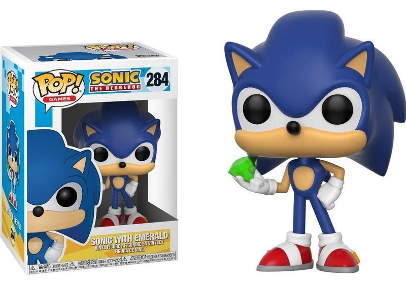 POP Sonic The Hedgehog - Sonic with Emerald Funko Vinyl Figure (Bundled with Com Carousel 2