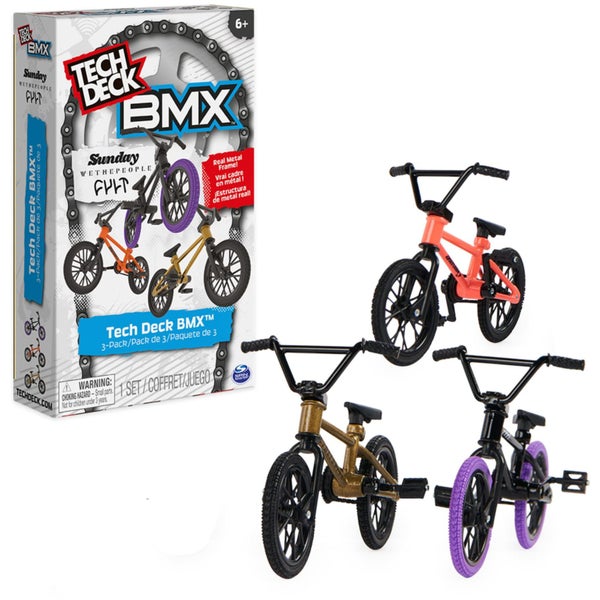 Tech Deck, BMX Finger Bike 3-Pack, Collectible and Customizable Mini BMX Bicycle Carousel 1