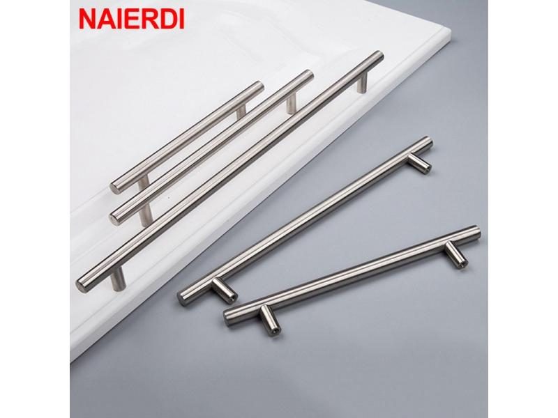NAIERDI 2" - 24'' Stainless Steel Cabinet Handles Diameter 10mm Kitchen Door T Carousel 2