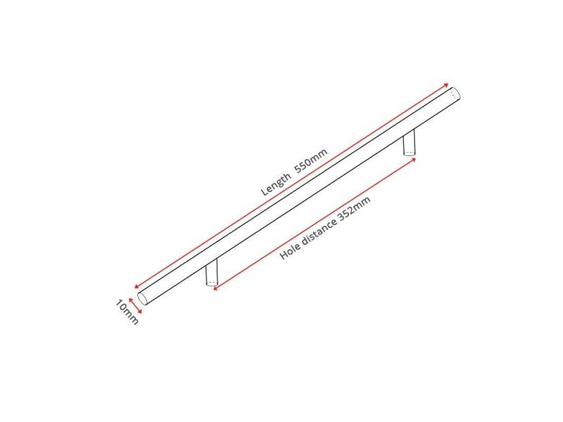 NAIERDI 2" - 24'' Stainless Steel Cabinet Handles Diameter 10mm Kitchen Door T Carousel 1