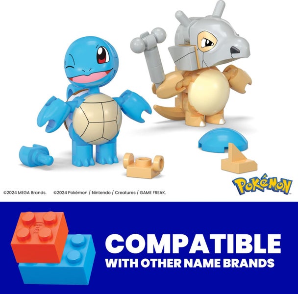 MEGA Pok?on Building Toys Set Squirtle & Cubone with 45 Pieces, 2 Poseable Char Carousel 2