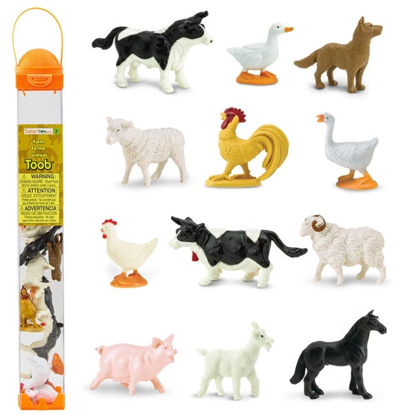 Safari Ltd. Farm TOOB - 12 Figurines Including Cow, Pig, Goat, Horse, and More - Carousel 1