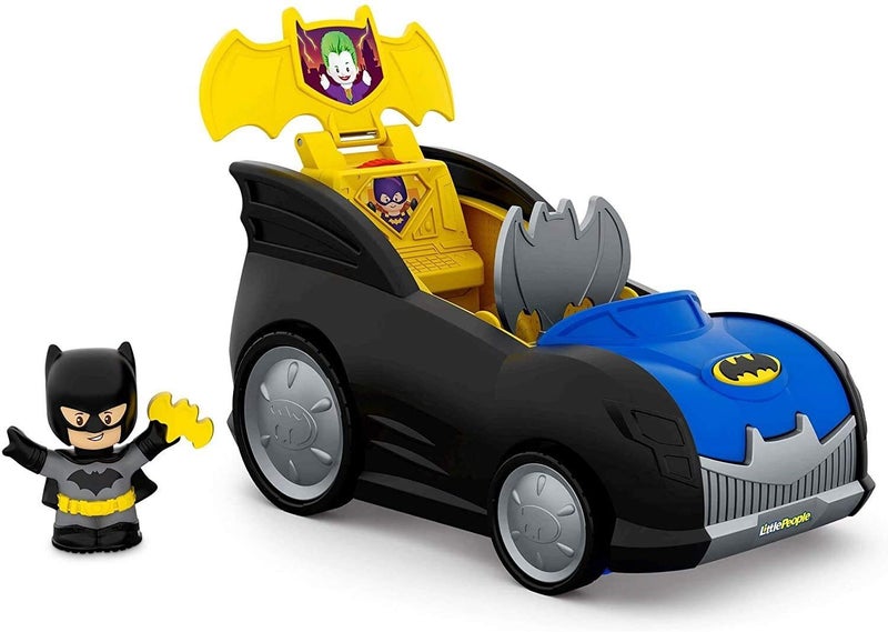 Fisher-Price Little People Toddler Toy DC Super Friends 2-in-1 Batmobile, Batman Carousel 1
