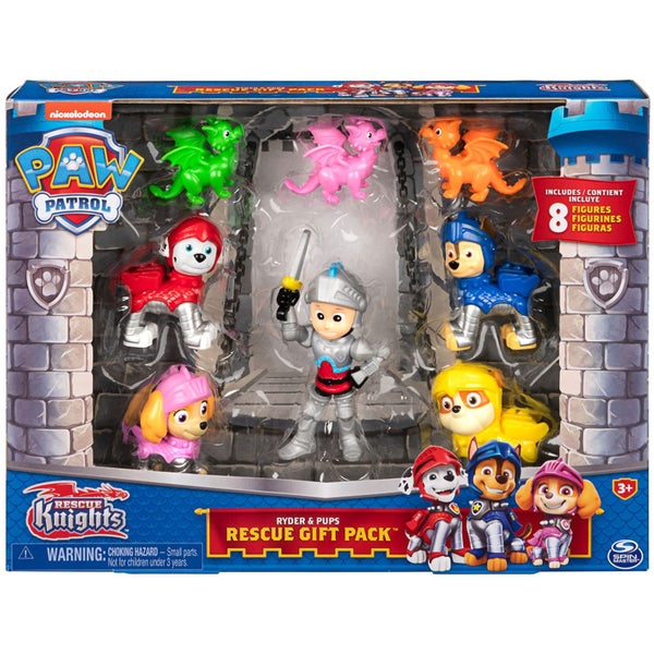 Paw Patrol, Rescue Knights Ryder and Pups Figure Gift Pack with 8 Toy Figures, K Carousel 2