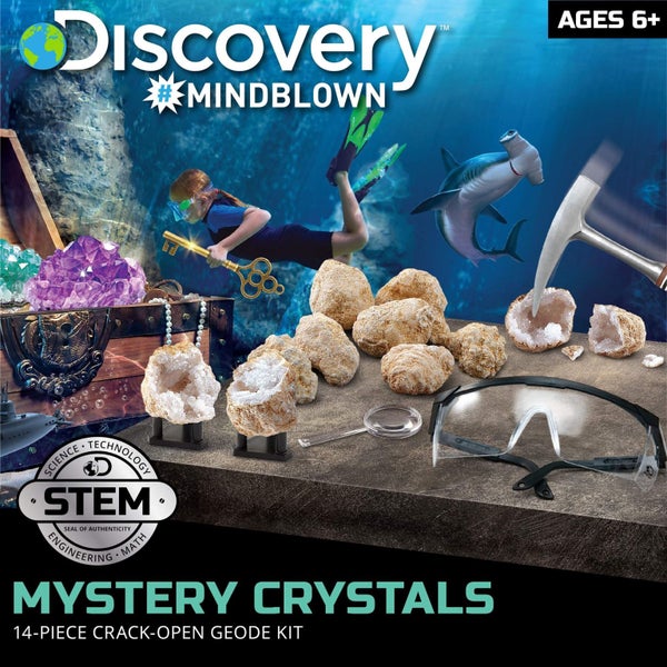 Discovery Kids Toy Mystery Crystals Geode Excavation Kit 14pc Carousel 2