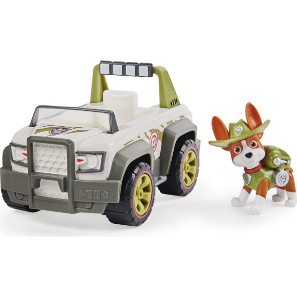Paw Patrol, Tracker? Jungle Cruiser Vehicle with Collectible Figure, for Kids A Carousel 1