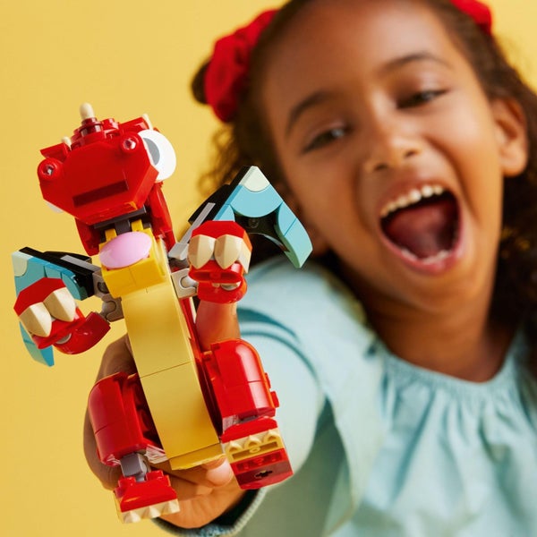 LEGO Creator 3 in 1 Red Dragon Toy, Transforms from Dragon Toy to Fish Toy to Ph Carousel 2