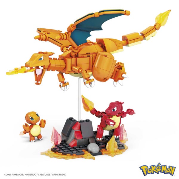 MEGA Pok?on Action Figure Building Toys for Kids, Charmander Evolution Set with Carousel 2