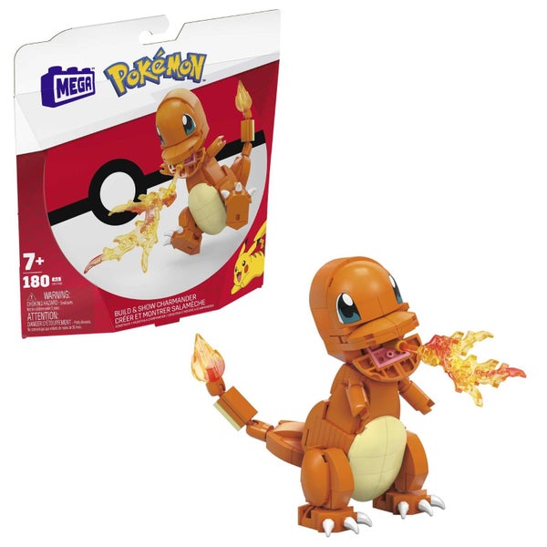 MEGA Pok?on Building Toys Set, Build & Show Charmander with 180 Pieces, 4 Inche Carousel 1