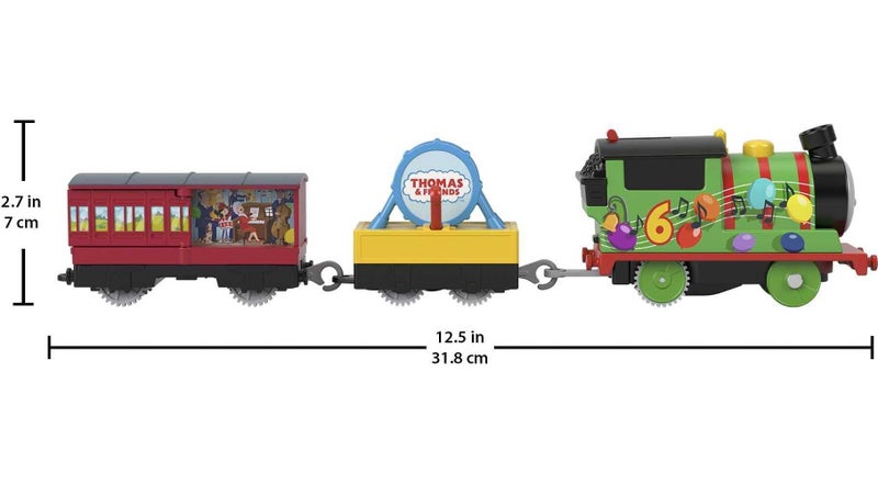 Thomas & Friends Motorized Toy Train Party Percy Battery-Powered Engine with Dru Carousel 2