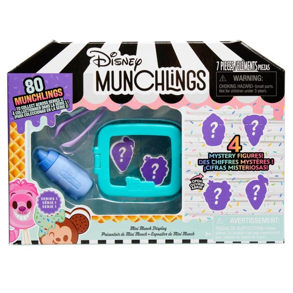 Just Play Disney Munchlings Mini Munch Displays, 7-Piece Color Change Figure Set Carousel 1