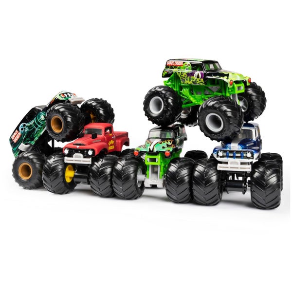 Monster Jam Grave Digger Monster Truck 5pc Value Pack: 1:64 Scale Retro Die-Cast Carousel 2