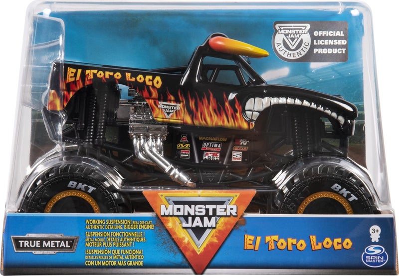 Monster Jam, Official El Toro Loco Monster Truck, Die-Cast Vehicle, 1:24 Scale Carousel 1