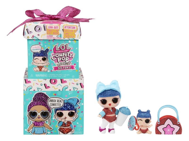 L.O.L. Surprise! Confetti Pop Birthday Sisters- with Collectible Doll, Lil Siste Carousel 1